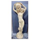 Statue Of Woman Holding Pot On Her Shoulder, Pot Can Be Used As Planter, 46.5" Tall