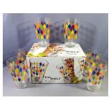 Top Shelf Diamonds 19.5 oz Cooler Set, Includes 6 Glasses, In Box