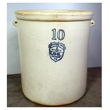 Acorn Wares UHL Pottery Company 10 Gallon Crock, Missing Handles