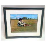 Winslow Homer (American, 1836-1910) Boys In A Pasture Print, Framed And Matted Under Glass, 25" x 31