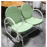 Retro Original Metal Double Patio Glider, Glides Smoothly, 42" Wide