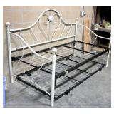 Twin Bed Day Bed Frame, Sand Finish, Floral Finials