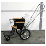 Vintage Metal Stroller With Wire Storage Rack, Used