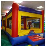 Magic Jump Inflatable Large Toddler Town Bounce House and B-Air Blower, Inflated Size: 11