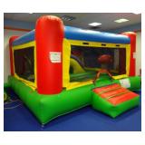 Magic Jump Inflatable Small Toddler Town Bounce House and B-Air Blower, Inflated Size: 8