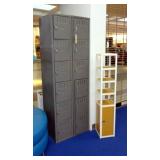 Metal Lockers, 12 Lockers In All, 72"T x 12"W x 18"D, 2 Units, with Small Metal and Wood Heavy Duty 