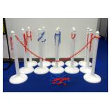 Plastic Stanchion Posts and Chain Sets, Qty 12 Posts, 39"T