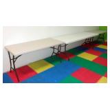 Lifetime Plastic Folding Tables, Qty 3, 2-60"L & 1-96"L