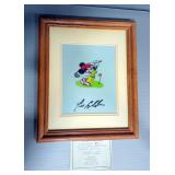 Mickey Mouse Golfing Cell Signed By Golf Legend Lee Elder, Certificate Of Authenticity Included, Fra