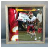 Kansas City Chiefs Samie Parker #18 Autographed Photo And Jersey, Photo Has COA Card And Sticker, No