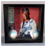 Kansas City Royals Jermaine Dye Autographed Baseballs, Qty 2, Autographed Photo, And Autographed Car