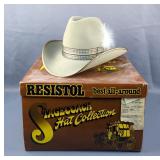 Resistol Hat Collection Silver Belly Cowboy Hat, Size 7 1/2", In Original Box 