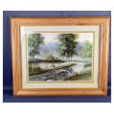 T.C. Chin Framed Matted Under Glass Signed Landscape Print, 24" x 19.5" And R. Adair Print, Framed M