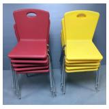 Chiefs Colored Stackable Vinyl Chairs, Total Qty 10