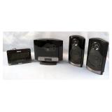 Onn Home Stereo Countertop CD Player With 4" Speakers, Qty 2 And Sony Dream Machine Alarm Clock Radi