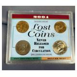 2004 US Uncirculated Lost Coins Including Sacagawea Dollars And Kennedy Half Dollars