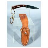 Vintage Schrade Drop Point Hunting Knife with Leather Sheath, 1540T