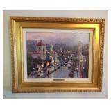 Thomas Kinkade, "Plaza Lights, Kansas City" Framed Oil on Canvas, 148/750, 23" x 19"