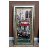 Floral Prints, Matted, Framed Under Glass, 14" x 12", Qty 2 And Italian Market Print, Framed, 24" x 