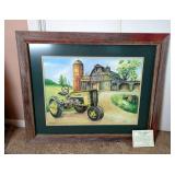 Ken Halberts Boot-Tough & Green Watercolor Painting, Signed, Framed, Matted, Under Glass, 28" x 34",