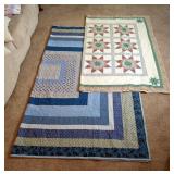 Block Pattern Quilt, 80" x 94" And Lonestar Quilt, 64" x 80" 
