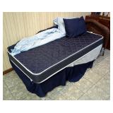Twin Size Wicker Headboard 33.5" x 38", And Bedset, Includes Sleep Inc 7" Foam Mattress, Box Spring,