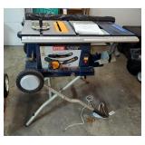 Ryobi 10" Portable Table Saw, Model BTS20R, On Collapsible Rolling Tool Stand, 35" x 36" x 31", Incl