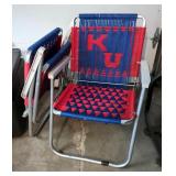 KU Metal Framed Folding Chairs Qty 2