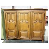 Vintage 3 Door Armoire/Storage, Orig Hinges & Lock Faces, Has Key, Crown Unattached, 7