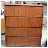 Lateral 4 Drawer Pressed Wood File Cabinet, No Key, 44.5"W x 52.5"H x 19.5"D