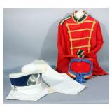Vintage Adult Band Uniform with Vest, Hat, and De Moulin Bros & Co Band Hat