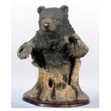 Resin Bear Morphing From Tree Statue 11.5" Tall