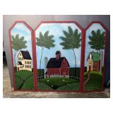 Hand Painted Folding Screen, 30" x 40"