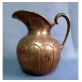 Rogers & Bro Silverplate 7.5" Water Pitcher, Number 2317, Copper 7" Pitcher, 4" Brass Compass And Br