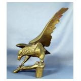 Brass Eagle Landing On Branch Sculpture, 14" x 15" x 13"