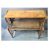 Bamboo Foldable Bookshelf/Console Table, 33" x 34" x 14"