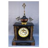 Ansonia Clock Co Marble Mantel Clock, 11.5" x 11" x 5", Marble Mantel Clock, 12" x 20" x 5.5", And N