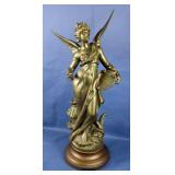Louis Moreau "Mutualite" Spelter Statue, 23" Tall