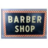 Barber Shop Double-Sided Metal Sign With Reflective Letters And Edge, 20" x 32"