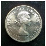 Canadian $1 Silver Coins, Each 80% Silver, Years Include 1955, 1965, And 1966, Total Qty 4