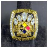Hines Ward Pittsburgh Steelers 2005 Super Bowl XL Champions Replica Ring And Pendant On Necklace