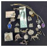 Sterling Silver Jewelry, Includes Pendants, Pins, Earrings, Stick Pin, Photo Ball, And More