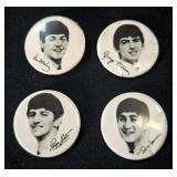 1964 Nems Ent. Ltd The Beatles Button Pins, Includes All 4 Beatles