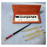 Dani Phantas I Rollerball Pen, In Wood Case, IMA Twisting Mechanical Pencils, And E. Faber 6848 Foun