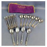 Holmes & Edwards XIV Soup Spoons And Cocktail Forks, Qty 6 Each, And Wm Rogers IS Presidential Spoon
