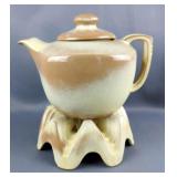 Frankoma Tea Pot With Matching Warming Stand