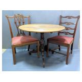 Pedestaled Parlor Table, 28.5" x 35.5" Dia, Table Top Can Tilt To The Side For Storage, And Hand Cra