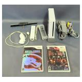 Nintendo Wii Console, Including Cords, Remote, Nunchuck, And Games Qty 2
