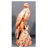 Red Mill American Eagle on Rock Statue, Made of Crushed Pecans, 20", From Jimmy Carter Library w Box