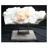 Large Zeolite Mineral Stone With Museum Quality Stand, Mineral is 20" Across and Weighs 40 Pounds
